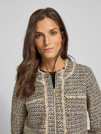 Betty Barclay Regular fit blazer in rotanlook, model 'NOI' Zwart - 3