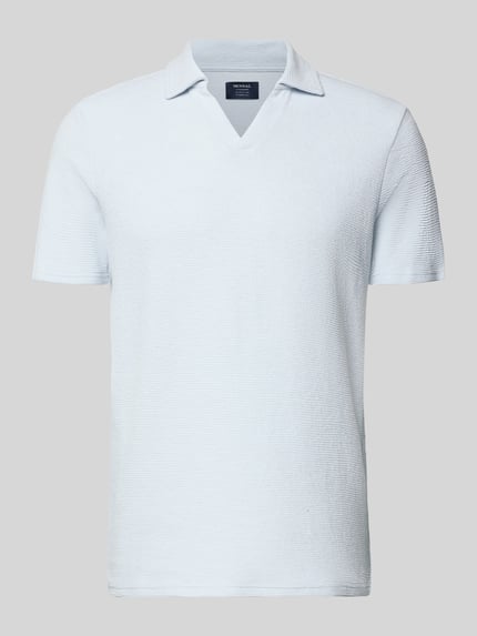 Produktfoto, Regular Fit Poloshirt aus Baumwoll-Mix von MCNEAL in Hellblau, Waffle-Piqué, Umlegekragen, kurzärmelig, glatte Textur