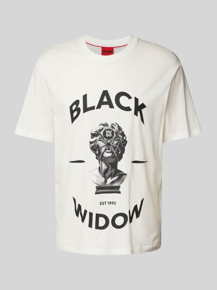 HUGO Oversized T-shirt met ronde hals, model 'Dostalgi' Kit - 2