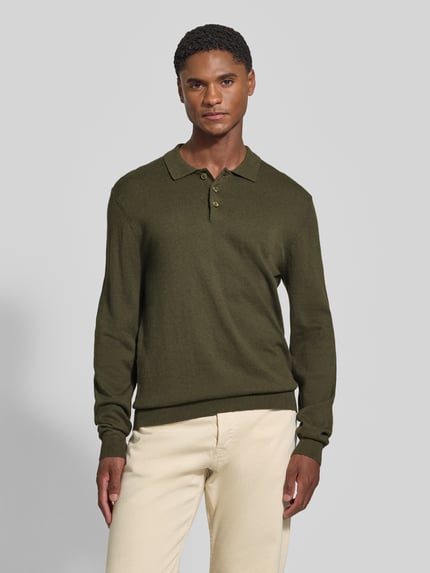 Casual Friday Regular Fit Strickpullover aus Baumwoll-Mix mit Kaschmir-Anteil Khaki 4