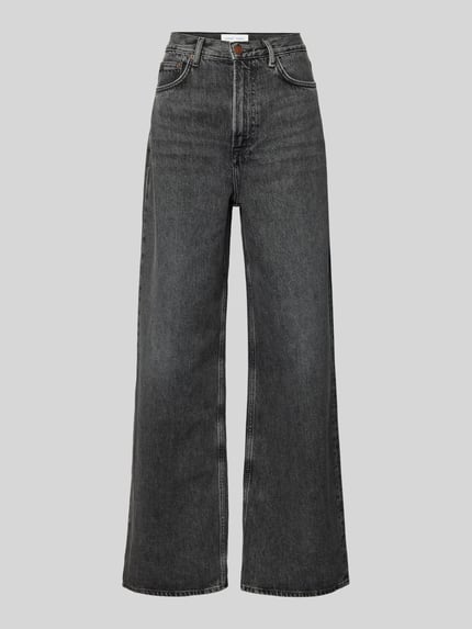 Samsøe Samsøe Wide leg jeans in 5-pocketmodel, model 'REBECCA' Antraciet - 2