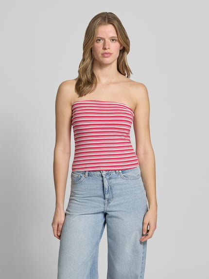 REVIEW Schmal geschnittenes Bandeau-Top Rot 4