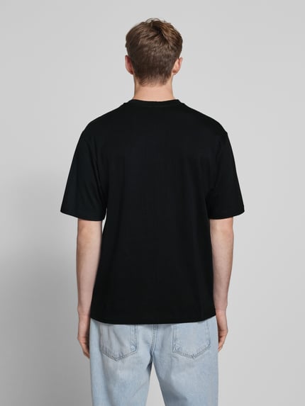 REVIEW Regular Fit T-Shirt aus Baumwoll-Viskose-Mix Black 5
