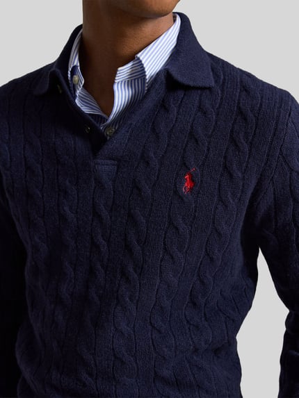 Polo Ralph Lauren Regular fit pullover van mix van wol en kasjmier Marineblauw - 3