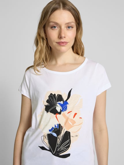 Marc O'Polo Regular Fit T-Shirt aus reiner Baumwolle Weiss 3
