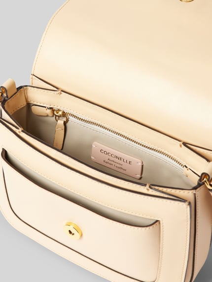 Coccinelle Handtas met labeldetail Lichtgeel - 5