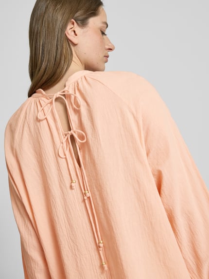 Scotch & Soda Regular fit blouse met druppelvormige hals Abrikoos - 3