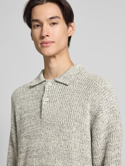 Jake*s Studio Men Sweter z dzianiny o kroju loose fit z dodatkiem bawełny i wełny Écru 3