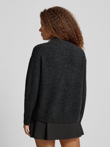 Marc O'Polo DENIM Regular fit gebreide pullover van scheerwolmix Antraciet - 5