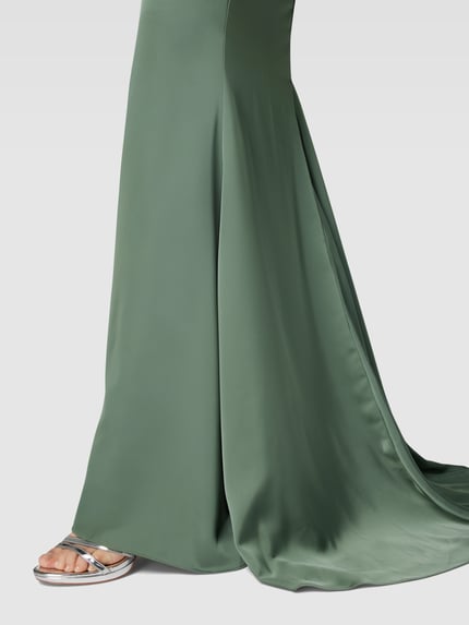 Mascara Abendkleid aus Satin mit Schnürung Gruen 3