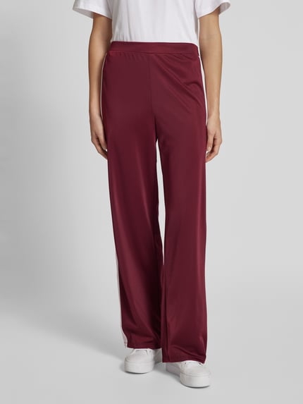 PIECES Regular fit broek met wijde pijpen, model 'FELICIA' Bordeaux - 4