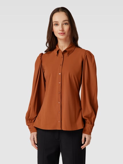 D´Etoiles Casiope Blouse met pofmouwen, model 'Doris' Cognac - 4
