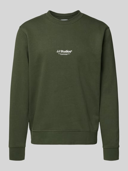 JACK & JONES Sweatshirt mit Label-Print Modell 'SOHO' Dunkelgruen 2