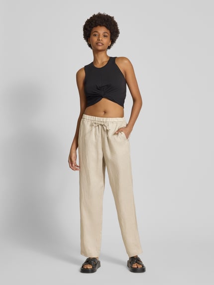 ECOALF Regular Fit Leinenhose mit Tunnelzug Modell 'INDIALF' Beige 1