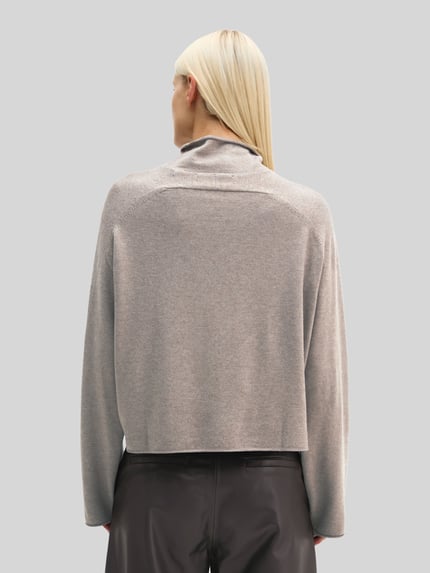 Marc O'Polo Rollkragenpullover mit Mock Neck Taupe 5
