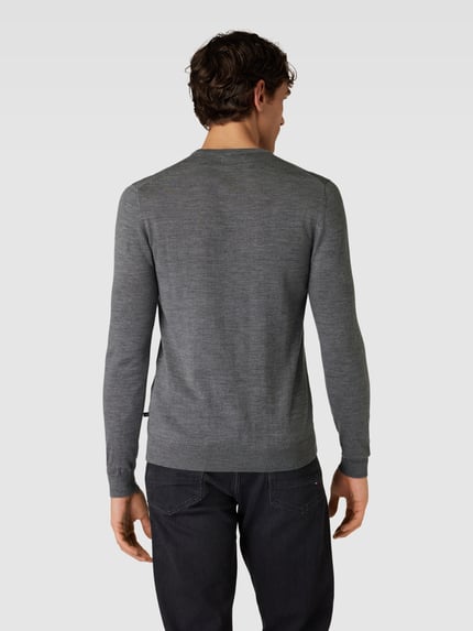 Matinique Strickpullover aus Schurwolle Modell 'Margrate Merino' Mittelgrau Melange 5