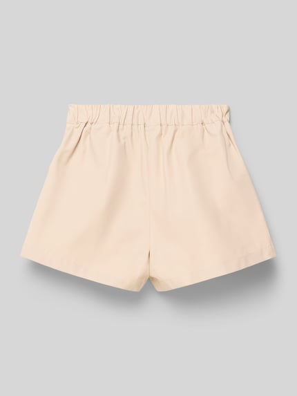 Produktfoto, Skort aus Baumwoll-Mix mit elastischem Bund von Mayoral in Beige, A-Linie, glatte Struktur, Pattentaschen, Rückansicht