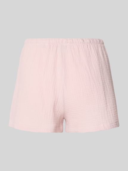 Productfoto, Straight Fit Pyjama-Shorts met structuurpatroon van Jake*s Casual, puur katoen, elastische band met tunnelkoord, lichtroze kleur, kort model