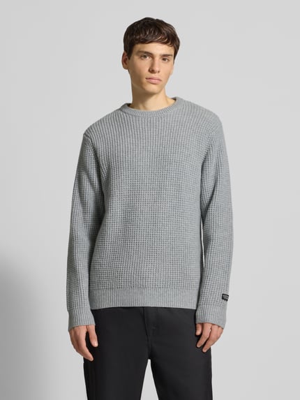 Levi's® Sweter z dzianiny z mieszanki wełny z okrągłym dekoltem Jasnoszary melanż 4
