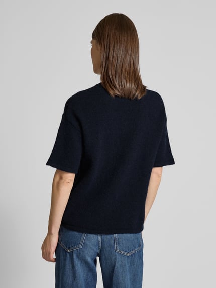 Selected Wollen shirt met ronde hals, model 'MALINE-LILIANA' Donkerblauw - 5
