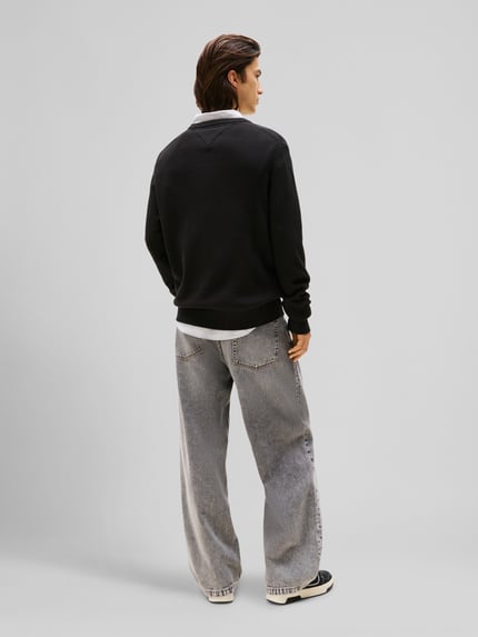 Tommy Jeans Regular Fit Pullover aus reiner Baumwolle Black 5