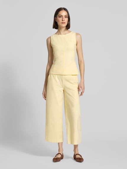 ICHI Top met ronde hals model 'KATE' Pastelgeel - 1