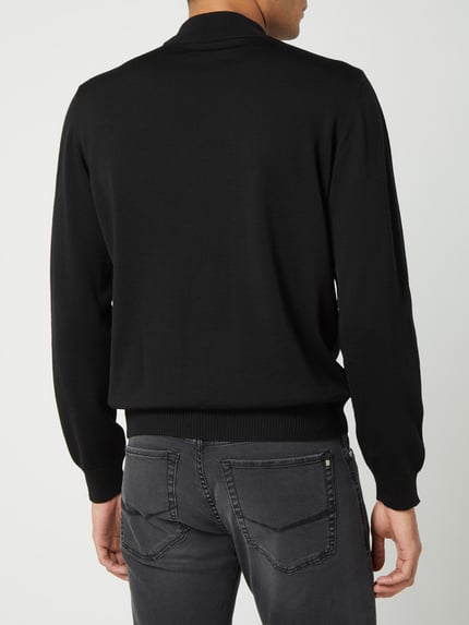 MAERZ Muenchen Pullover aus Schurwolle mit Stehkragen Black 5