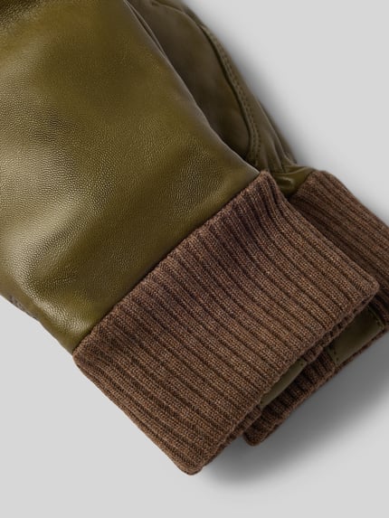 Hestra Handschoenen van puur leer model 'Fredrik' Olijfgroen - 2