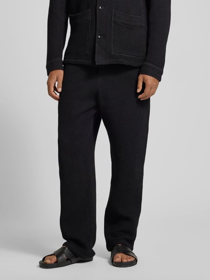 ROTHOLZ Relaxed fit stoffen broek met structuurmotief Zwart - 4