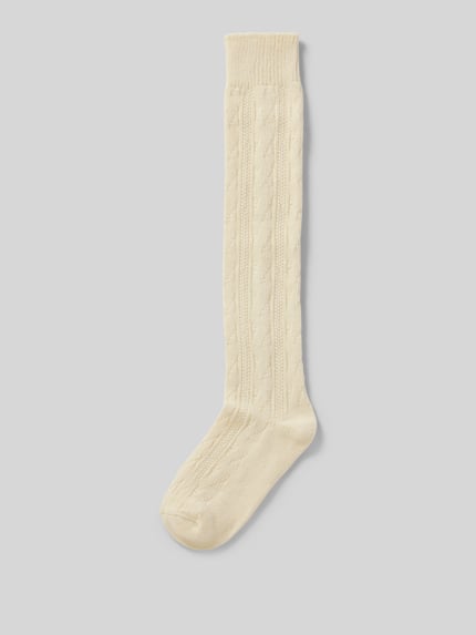camano Socken aus Baumwoll-Woll-Mix Offwhite Melange 1