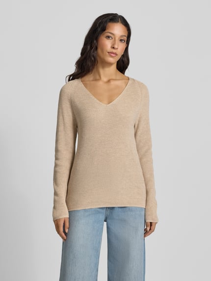 s.Oliver RED LABEL Regular Fit Strickpullover aus Baumwoll-Mix Beige 4