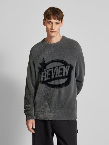REVIEW Sweter z dzianiny z imitacji futerka Ciemnoszary 4