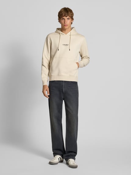JACK & JONES Hoodie met labelprint model 'SOHO' Beige - 1