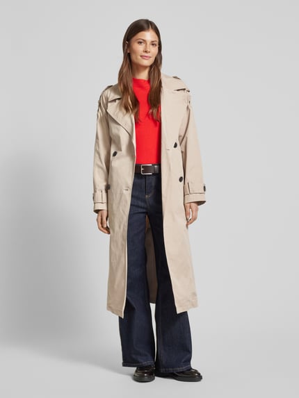 WITHBLACK Trenchcoat mit Reverskragen Stein 1