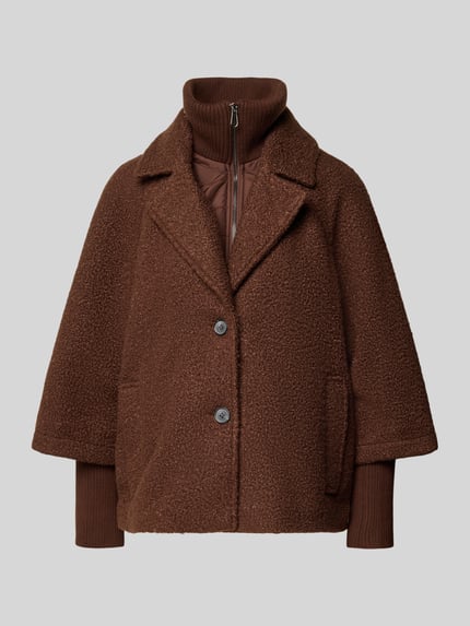 Tom Tailor Regular Fit Cape Jacke mit Teddyfell
 Dunkelbraun 2