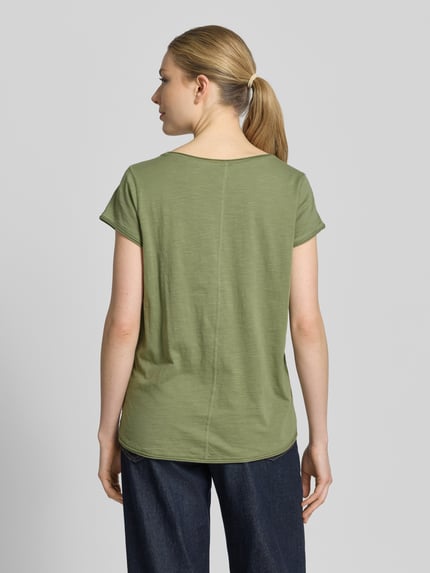 s.Oliver RED LABEL Regular Fit T-Shirt aus Baumwoll-Flammgarn Khaki 5
