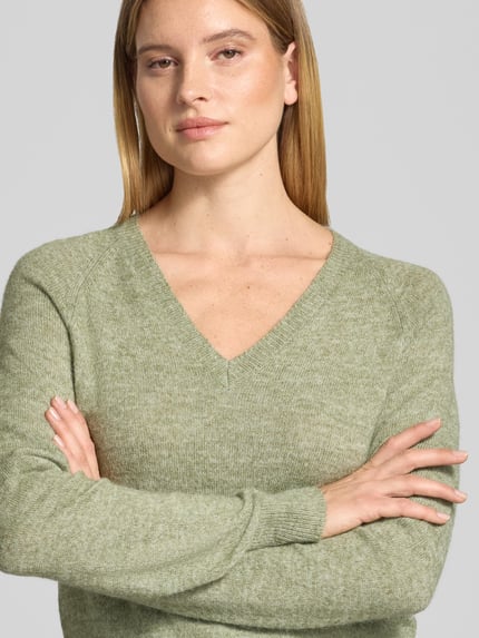 VERO MODA Pullover mit V-Ausschnitt Modell 'VMTEAK' Schilf 3