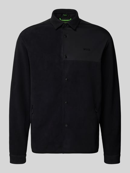 BOSS Green Regular fit fleecesjack met ritszakken, model 'ST_HOLE19' Zwart - 2