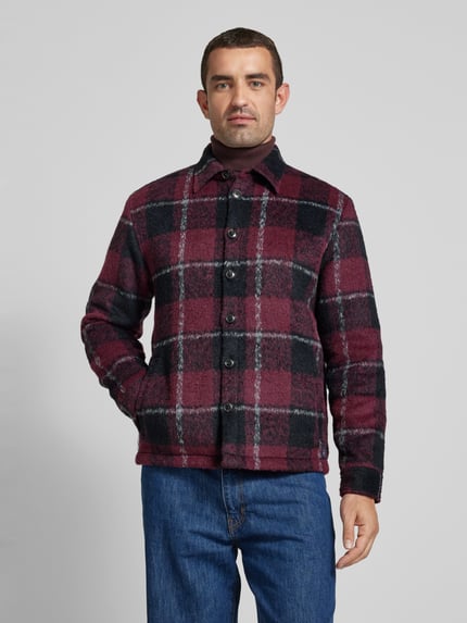 Scotch & Soda Regular Fit Hemdjacke mit Woll-Anteil Rot 4