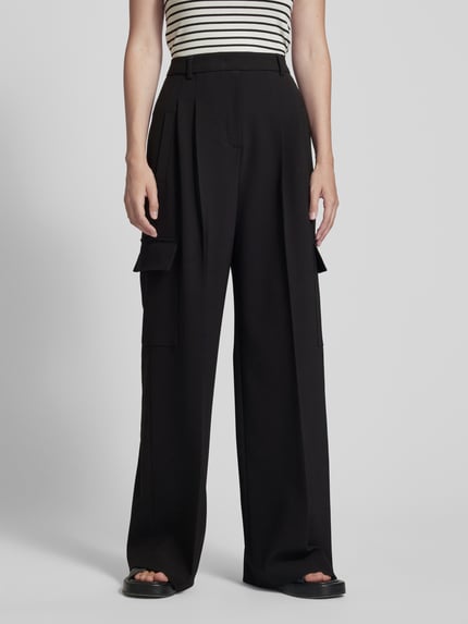 SEDUCTIVE Wide Leg Stoffhose mit Bundfalten Modell 'Frankie' Black 4
