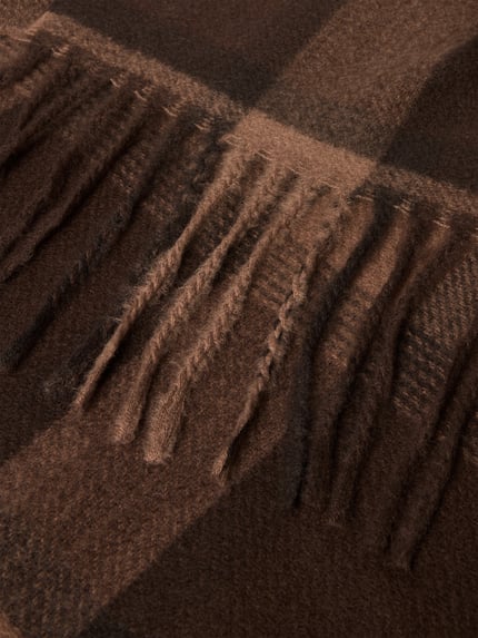 Produktfoto, Schal im Allover-Look mit Fransen von MCNEAL aus braunem Material-Mix mit Viskose-Anteil, rechteckige Form, weiche Textur