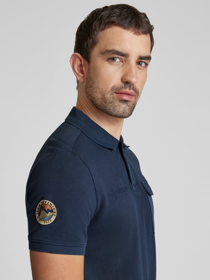 camel active Poloshirt mit Label-Stitching Marine 3