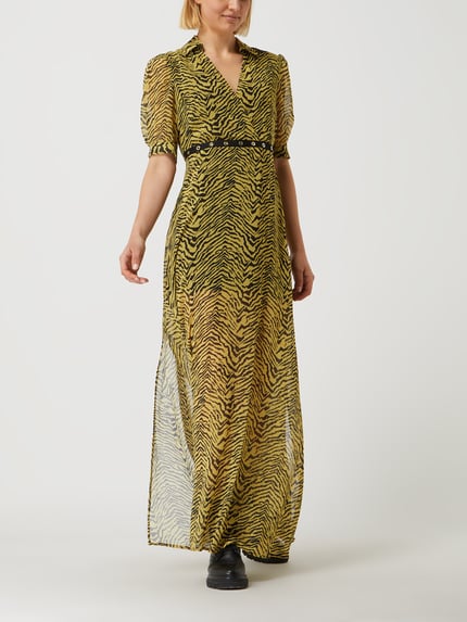 Liu Jo White Maxikleid aus Chiffon Hellgelb 1