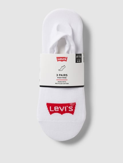 Levi's® Füsslinge mit Label-Detail Modell 'BATWING' im 3er-Pack Weiss 3
