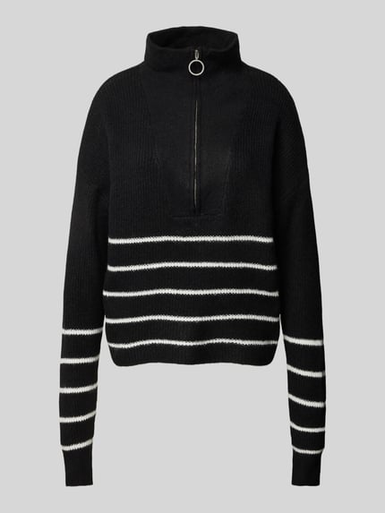 NOISY MAY® Strickpullover mit Troyer-Kragen Modell 'NEWALICE' Black 2
