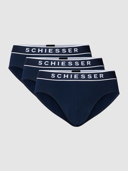 SCHIESSER Slip met logoband in set van 3 stuks Marineblauw - 2