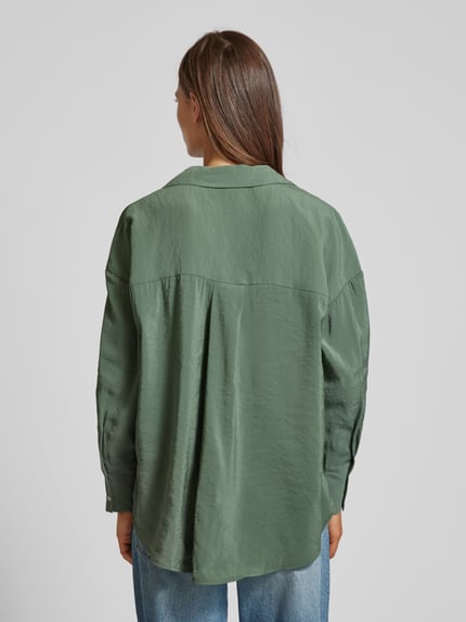 ONLY Overhemdblouse met overhemdkraag model 'ZAZIMA' Olijfgroen - 5