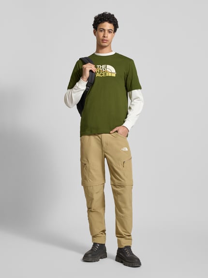 The North Face Regular fit T-shirt van pure katoen Model 'MOUNTAIN LINE' Groen - 1