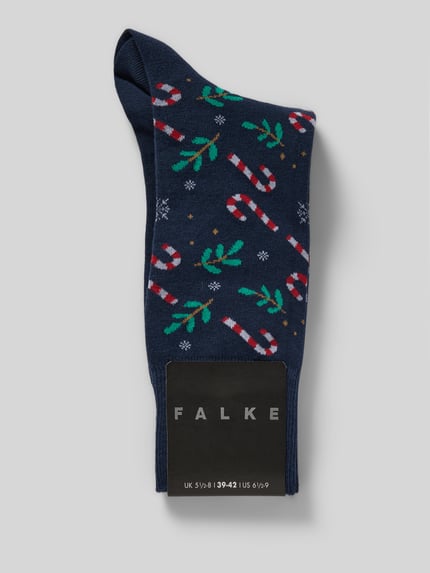 FALKE Socken im Allover-Look Modell 'Gifts Blizzard' Dunkelblau 3