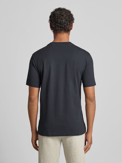 BOSS Green T-shirt met labelprint Marineblauw - 5